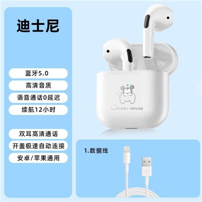 迪士尼無線藍(lán)牙入耳式耳機(jī)卡通迷你可愛風(fēng)